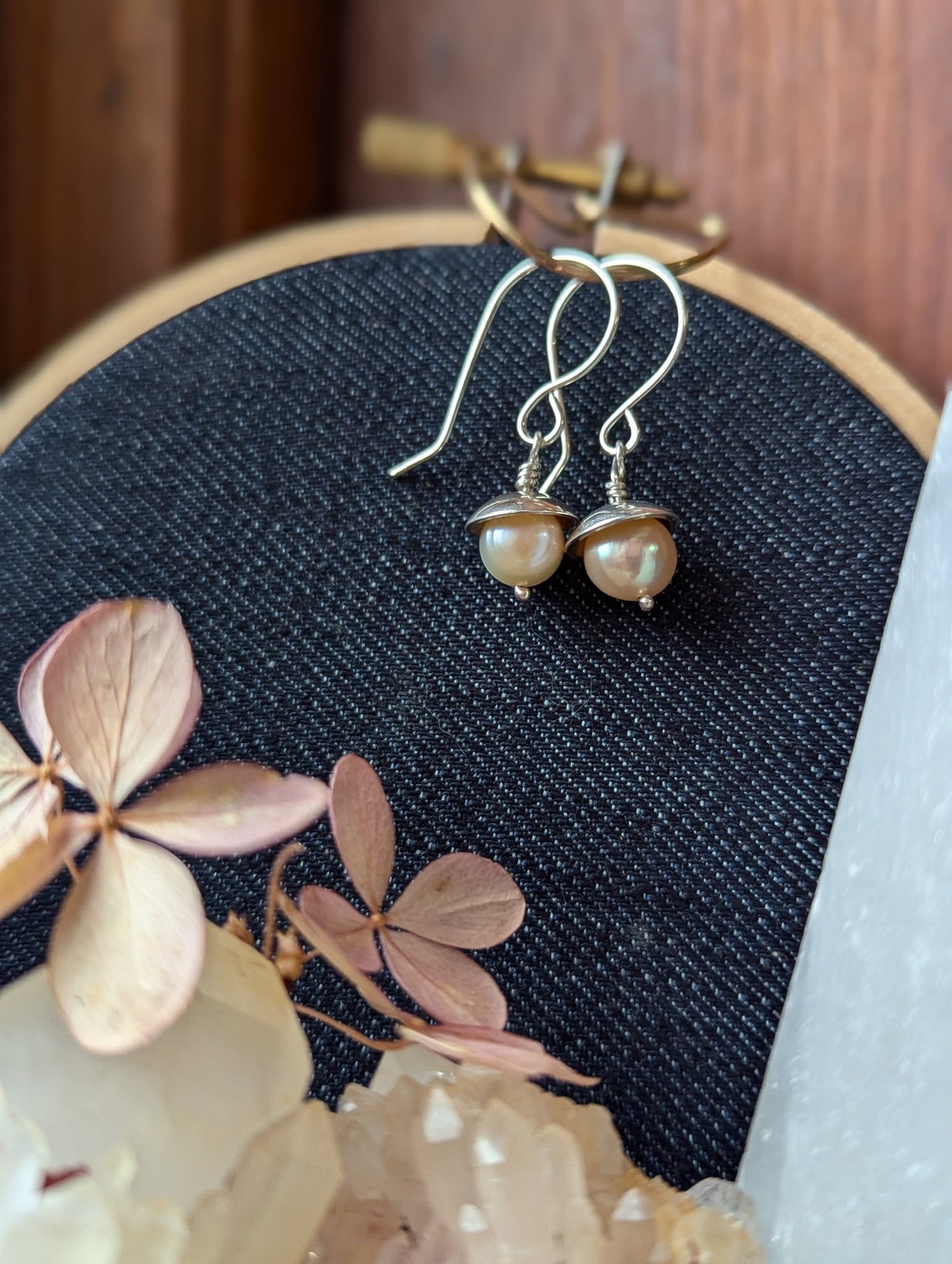 Acorn Pearl Earrings